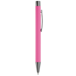 Aluminium pen met soft-touch afwerking en blauwe inkt kleur roze vijfde weergave