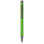 Aluminium pen met soft-touch afwerking en blauwe inkt kleur limoen groen tweede weergave