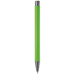 Aluminium pen met soft-touch afwerking en blauwe inkt kleur limoen groen vierde weergave