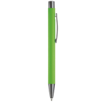 Aluminium pen met soft-touch afwerking en blauwe inkt kleur limoen groen vijfde weergave
