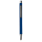 Aluminium pen met soft-touch afwerking en blauwe inkt kleur donkerblauw tweede weergave