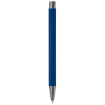 Aluminium pen met soft-touch afwerking en blauwe inkt kleur donkerblauw vierde weergave