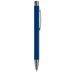 Aluminium pen met soft-touch afwerking en blauwe inkt kleur donkerblauw vijfde weergave