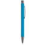 Aluminium pen met soft-touch afwerking en blauwe inkt kleur lichtblauw vijfde weergave