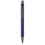 Aluminium pen met soft-touch afwerking en blauwe inkt kleur paars tweede weergave