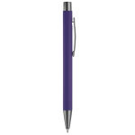 Aluminium pen met soft-touch afwerking en blauwe inkt kleur paars vijfde weergave