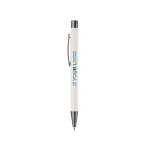 Aluminium pen met soft-touch afwerking en blauwe inkt met afdrukgebied