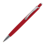 Aluminium pen met soft-touch afwerking in kleuren kleur rood derde weergave