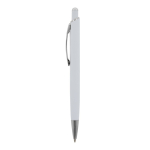 Aluminium pen met soft-touch afwerking in kleuren kleur wit