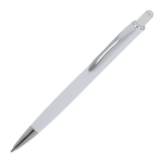 Aluminium pen met soft-touch afwerking in kleuren kleur wit derde weergave