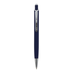 Aluminium pen met soft-touch afwerking in kleuren kleur donkerblauw tweede weergave