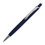 Aluminium pen met soft-touch afwerking in kleuren kleur donkerblauw derde weergave