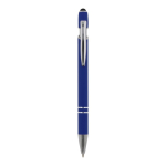 Gerecyclede aluminium pen met aanwijzer en blauwe inkt kleur blauw tweede weergave