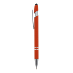 Gerecyclede aluminium pen met aanwijzer en blauwe inkt kleur oranje