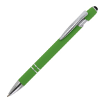 Gerecyclede aluminium pen met aanwijzer en blauwe inkt kleur limoen groen derde weergave