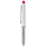 Pen met stylus in verschillende kleuren en lampje kleur rood