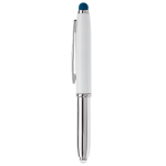 Pen met stylus in verschillende kleuren en lampje kleur donkerblauw
