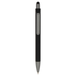 Gerecyclede plastic pen in kleuren met zwarte stylus kleur zwart tweede weergave