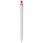 Witte plastic pen met kleurrijke drukknop gemaakt in de EU kleur rood vierde weergave