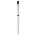 Witte plastic pen met kleurrijke drukknop gemaakt in de EU kleur wit/zwart tweede weergave