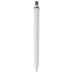 Witte plastic pen met kleurrijke drukknop gemaakt in de EU kleur wit/zwart vierde weergave