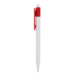 Plastic pen met gekleurde details aan de bovenkant kleur rood