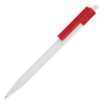 Plastic pen met gekleurde details aan de bovenkant kleur rood derde weergave