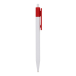 Plastic pen met gekleurde details aan de bovenkant kleur rood vijfde weergave