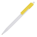 Plastic pen met gekleurde details aan de bovenkant kleur geel derde weergave