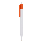 Plastic pen met gekleurde details aan de bovenkant kleur oranje