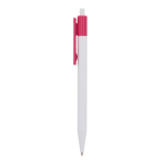 Plastic pen met gekleurde details aan de bovenkant kleur roze