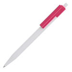 Plastic pen met gekleurde details aan de bovenkant kleur roze derde weergave