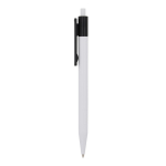 Plastic pen met gekleurde details aan de bovenkant kleur wit/zwart