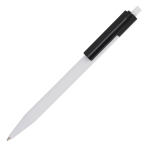 Plastic pen met gekleurde details aan de bovenkant kleur wit/zwart derde weergave