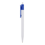 Plastic pen met gekleurde details aan de bovenkant kleur koningsblauw
