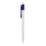 Plastic pen met gekleurde details aan de bovenkant kleur donkerblauw