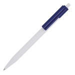 Plastic pen met gekleurde details aan de bovenkant kleur donkerblauw derde weergave