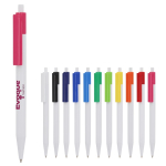 Plastic pen met gekleurde details aan de bovenkant