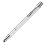 Aluminium balpen met clip en touch tip Arrowtouch kleur zilver derde weergave