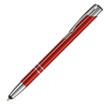 Aluminium balpen met clip en touch tip Arrowtouch kleur donkerrood derde weergave