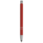 Aluminium pen met touchscreenpunt, blauwe inkt kleur donkerrood vierde weergave
