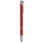 Aluminium pen met touchscreenpunt, blauwe inkt kleur donkerrood vijfde weergave