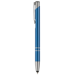 Aluminium balpen met clip en touch tip Arrowtouch kleur donkerblauw
