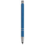 Aluminium balpen met clip en touch tip Arrowtouch kleur donkerblauw vierde weergave