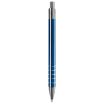 Aluminium pen met matte afwerking en 5 zilveren ringen kleur blauw vierde weergave