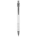Aluminium pen met matte afwerking en 5 zilveren ringen kleur wit tweede weergave