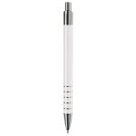 Aluminium pen met matte afwerking en 5 zilveren ringen kleur wit vierde weergave