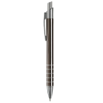 Aluminium pen met matte afwerking en 5 zilveren ringen kleur grijs