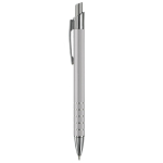 Aluminium pen met matte afwerking en 5 zilveren ringen kleur zilver