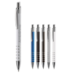 Aluminium pen met matte afwerking en 5 zilveren ringen